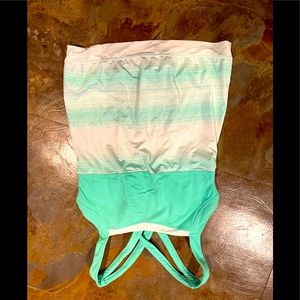 Athleta large tank top green and white